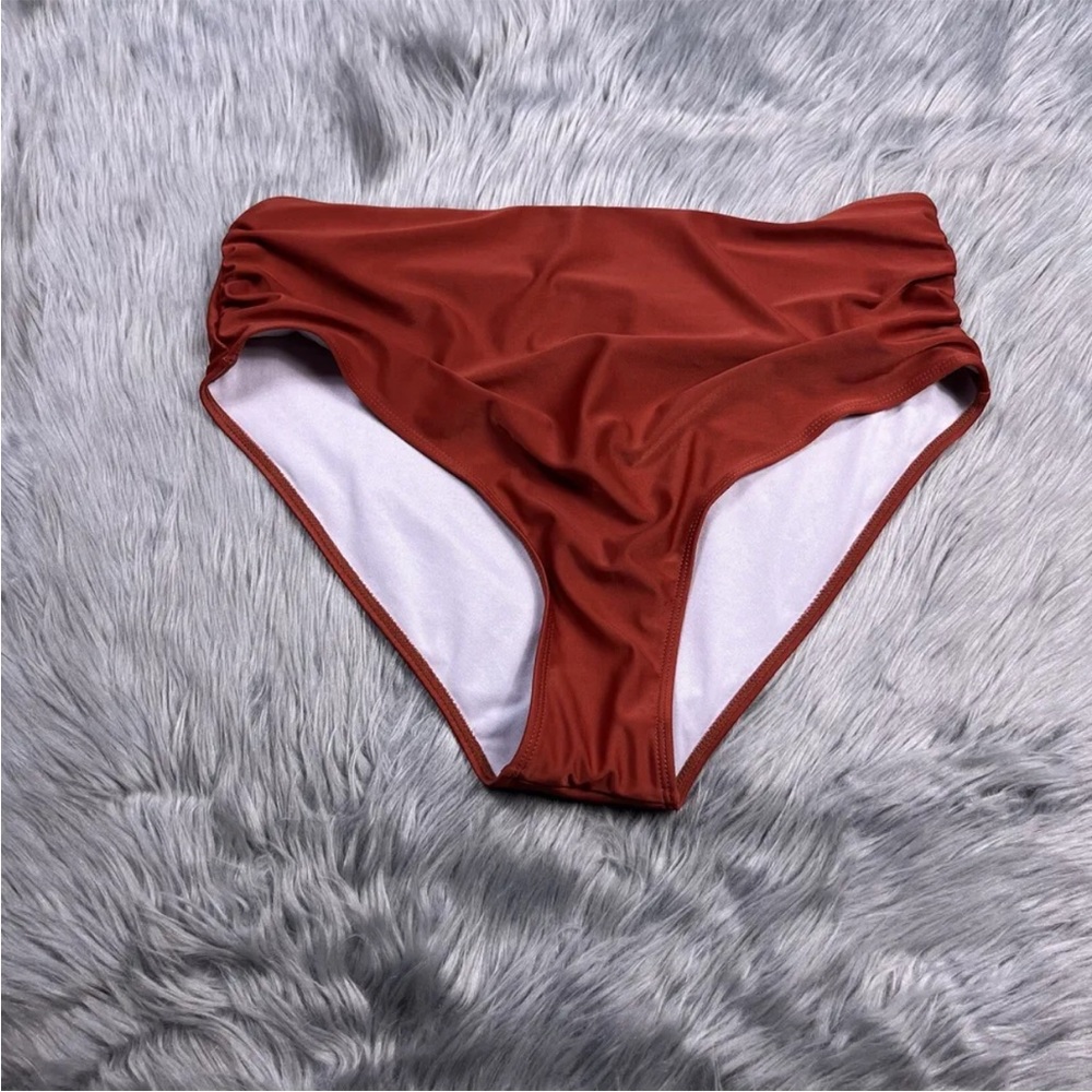 Shein Burnt Orange Swim Bottoms High Waist Plus Size 2XL